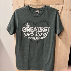 Women's Forest Green Graphic Tee - The Greatest Love Story - Unbranded